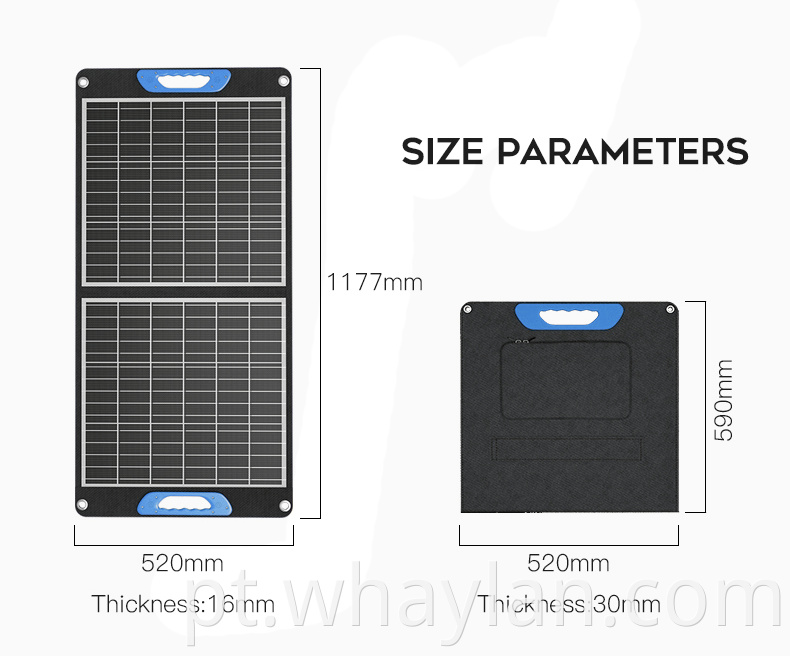 Painel solar portátil para o carregador de células PERC dobrável portátil com saídas USB Módulos fotovoltaicos solares fabricantes de baterias mono